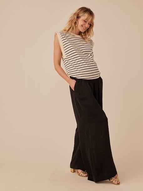 Soepele zwangerschapsbroek palazzo-stijl ENVIE DE FRAISE zwart - vertbaudet enfant 