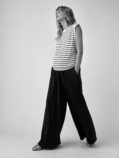 Soepele zwangerschapsbroek palazzo-stijl ENVIE DE FRAISE zwart - vertbaudet enfant 