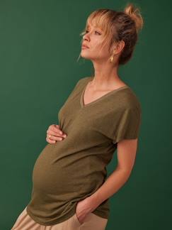 -ENVIE DE FRAISE iriserend zwangerschapsshirt met V-hals