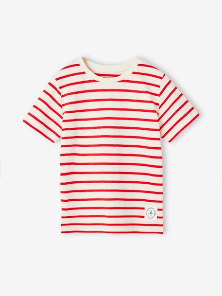 Marinière jongensshirt korte mouwen azuurblauw+donkerblauwe indigo gestreept+geel, gestreept+Gestreept salie+rood, gestreept - vertbaudet enfant 
