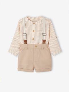 Feestelijk babysetje: blouse + short + bretels  - vertbaudet enfant
