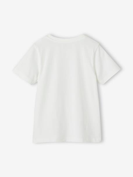 Jongensshirt met motief in omkeerbare pailletten Basics blauwgroen+ecru+nachtblauw+oceaanblauw+wit - vertbaudet enfant 