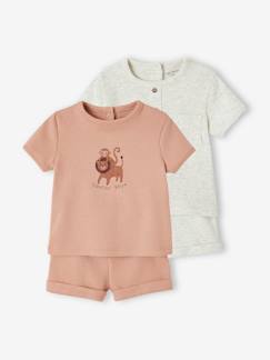 Baby-Pyjama, surpyjama-Set van 2 pyjamashorts honingraat geboorte