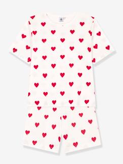 Zwangerschapskleding-Pyjama, voor in huis-Katoenen korte pyjama voor dames met hartjes PETIT BATEAU