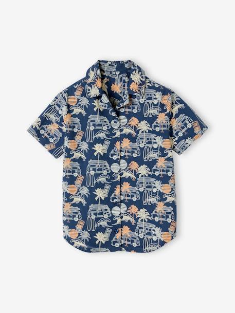 Jongenshemd met surfmotief blauw, bedrukt - vertbaudet enfant 