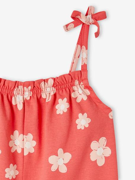 Combishort met ruches voor meisjes rood - vertbaudet enfant 