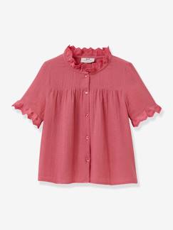 Meisje-Hemd, blouse, tuniek-Meisjeshemd van biologisch katoengaas CYRILLUS