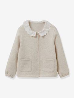 Meisje-Trui, vest, sweater-Fleece cardigan voor meisjes - biokatoen CYRILLUS