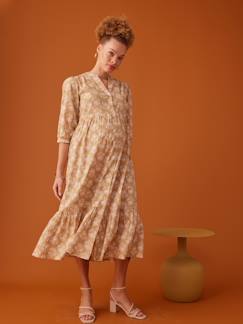 Zwangerschapskleding-Borstvoeding-Lange jurk met knopen bohemian stijl ENVIE DE FRAISE