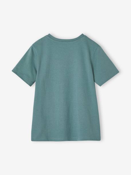 Jongensshirt met motief in omkeerbare pailletten Basics blauwgroen+ecru+nachtblauw+oceaanblauw+wit - vertbaudet enfant 