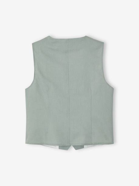 Mouwloos feestelijk jasje voor jongens katoen/linnen beige+blauw+donker marineblauw+lichtbeige+saliegroen - vertbaudet enfant 