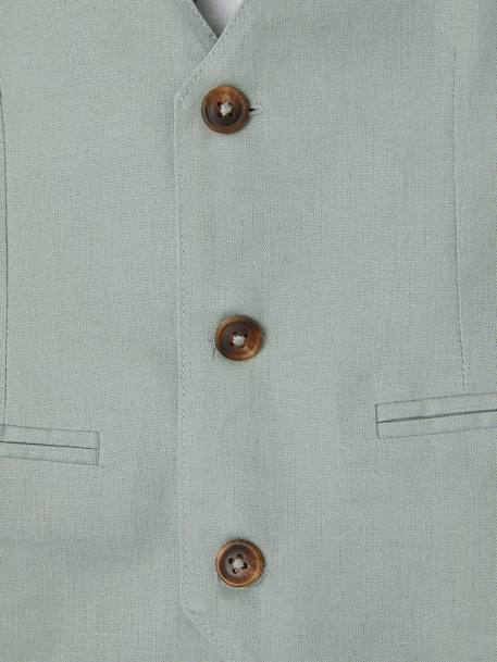 Mouwloos feestelijk jasje voor jongens katoen/linnen beige+blauw+donker marineblauw+lichtbeige+saliegroen - vertbaudet enfant 