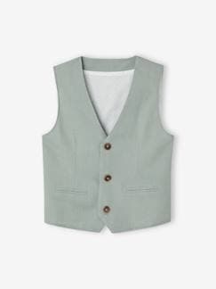 Jongens-Mantel, jas-Vest-Mouwloos feestelijk jasje voor jongens katoen/linnen
