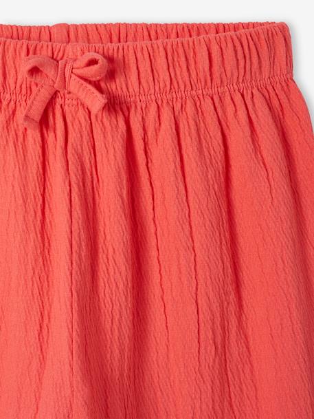 Wijde legging met golvend effect voor meisjes koraal+saliegroen+wit, bedrukt+zachtpaars - vertbaudet enfant 