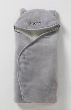 Verzorging-Babyreisdeken met capuchon van microvezel, fleece voering
