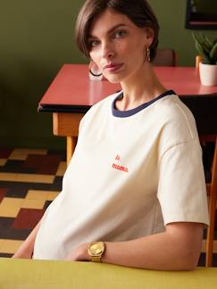 Zwangerschapskleding-Geborduurd zwangerschapsshirt 'la Mama' van biokatoen ENVIE DE FRAISE