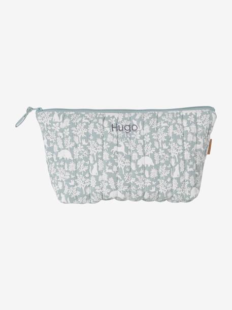 Toilettas voor kind in katoengaas beige, bedrukt+grijsblauw+print bloemen zolder+roze, bedrukt - vertbaudet enfant 