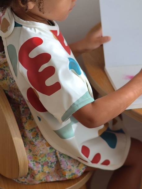 Meegroeislabbetje met mouwen 2-in-1 BEABA Playful beige+rouge+saliegroen - vertbaudet enfant 