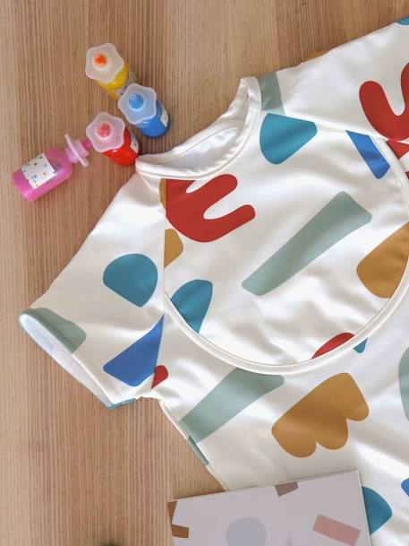 Meegroeislabbetje met mouwen 2-in-1 BEABA Playful beige+rouge+saliegroen - vertbaudet enfant 