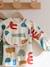 Meegroeislabbetje met mouwen 2-in-1 BEABA Playful beige+rouge+saliegroen - vertbaudet enfant 