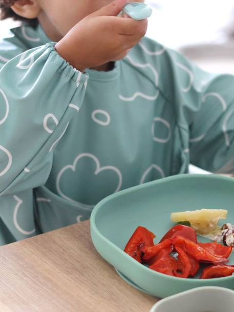 Meegroeislabbetje met mouwen 2-in-1 BEABA Playful beige+rouge+saliegroen - vertbaudet enfant 
