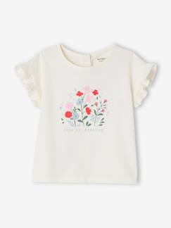 T-shirt met bloemen in reliëf baby  - vertbaudet enfant