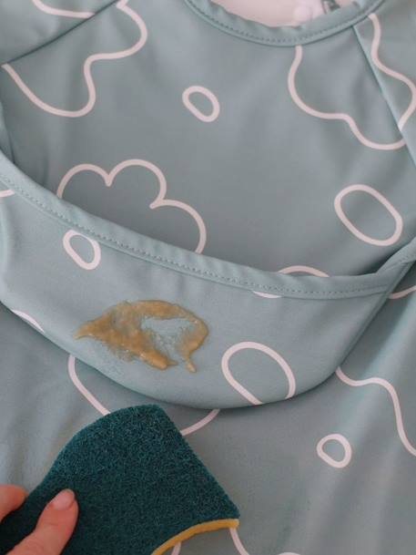 Meegroeislabbetje met mouwen 2-in-1 BEABA Playful beige+rouge+saliegroen - vertbaudet enfant 