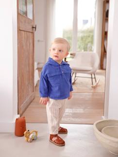 Babyset met overhemd en broek in katoengaas  - vertbaudet enfant