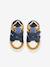 Leren sneakers met klittenband ecru+grijsblauw - vertbaudet enfant 