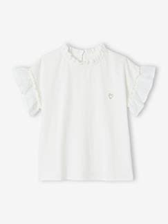 Meisje-T-shirt, souspull-T-shirt-Meisjesblouse van twee materialen