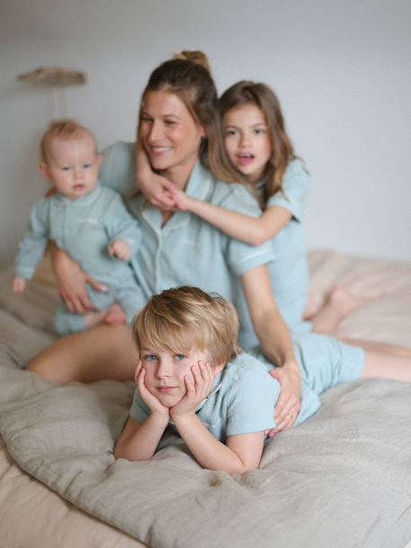 Pyjashort jongens personaliseerbaar saliegroen - vertbaudet enfant 