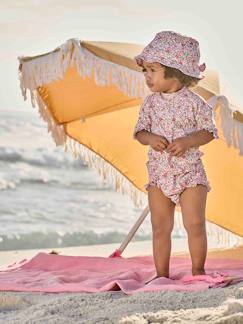 Zwemset met UV-bescherming voor meisjesbaby + T-shirt + broekje + hoedje  - vertbaudet enfant