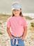 Effen Basics meisjesshirt met korte mouwen abrikoos+rood+snoepjesroze - vertbaudet enfant 