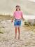 Effen Basics meisjesshirt met korte mouwen abrikoos+rood+snoepjesroze - vertbaudet enfant 