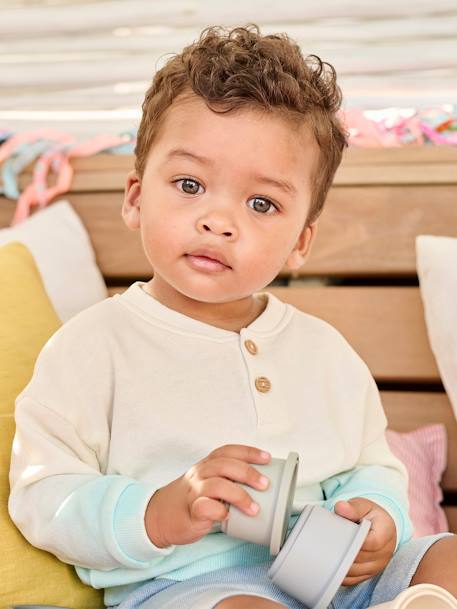 Tie and dye babysweater hemelsblauw - vertbaudet enfant 