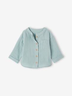 Baby-Overhemd, blouse-Personaliseerbare overhemd met maokraag voor jongens van katoengaas