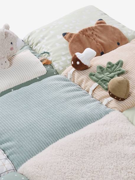 Zacht speelkleed CROQUE LA VIE beige+ecru+rood+sinaasappel+zwart - vertbaudet enfant 
