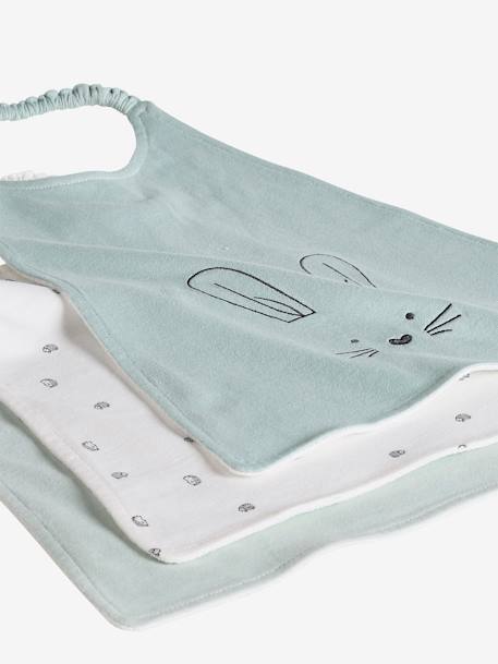 Set van 3 grote must-have slabbetjes saliegroen - vertbaudet enfant 