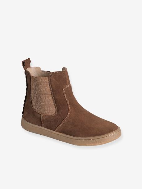 Leren meisjeslaarzen beige+brons+bruin+groen+kameel+marineblauw+oudroze - vertbaudet enfant 