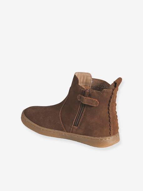 Leren meisjeslaarzen beige+brons+bruin+groen+kameel+marineblauw+oudroze - vertbaudet enfant 