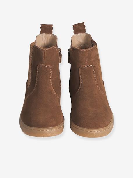 Leren meisjeslaarzen beige+brons+bruin+groen+kameel+marineblauw+oudroze - vertbaudet enfant 