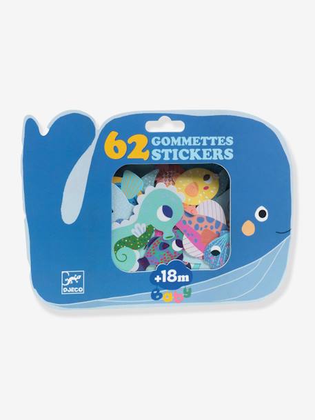 62 dierenstickers - DJECO blauw+groen - vertbaudet enfant 