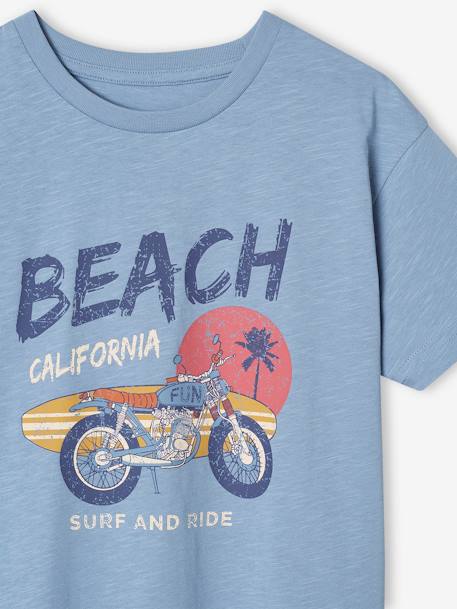 Jongensshirt met motief 'surf and ride' hemelsblauw - vertbaudet enfant 