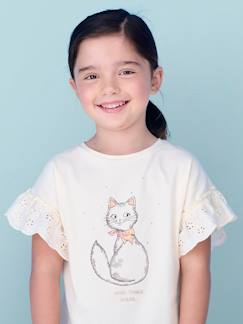 Meisje-T-shirt, souspull-Romantisch t-shirt van biokatoen voor meisjes