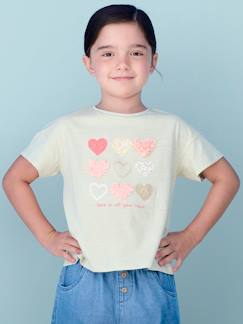 Meisjes-T-shirt met frisou-animatie en iriserende details  - vertbaudet enfant