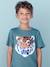 Jongensshirt met motief in omkeerbare pailletten Basics blauwgroen+ecru+nachtblauw+oceaanblauw+wit - vertbaudet enfant 