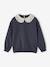 Sweater met sierlijke kraag van macramé meisjes antraciet - vertbaudet enfant 
