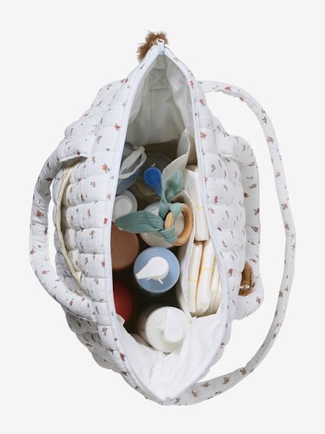 Luiertas Pluim beige, bedrukt+IVOOR MET PRINT+plantaardig ivoor+vanille+wit, bedrukt - vertbaudet enfant 
