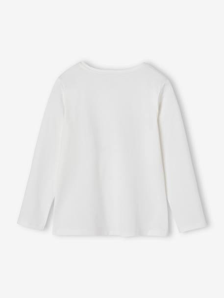Meisjesshirt met lovertjes ecru+olijf - vertbaudet enfant 