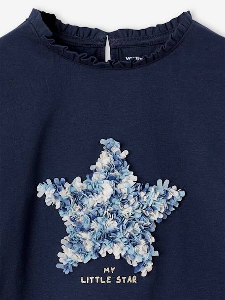 T-shirt met versiering en motief froufrou Oeko-Tex® marineblauw - vertbaudet enfant 